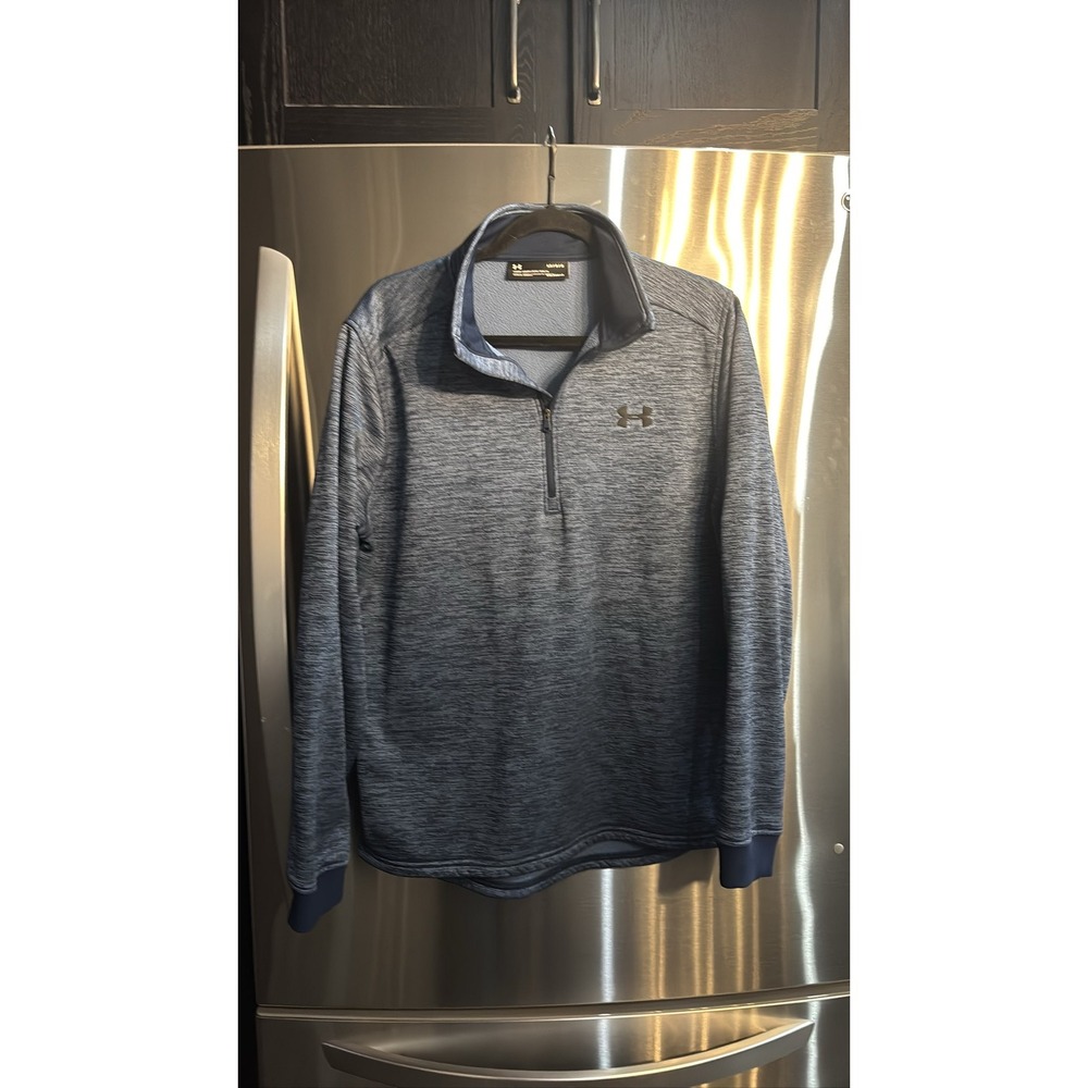 Under Armour Men's Blue ColdGear 1/4 Zip Fleece Pullover Loose Fit Sz L